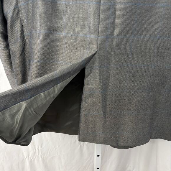 Hickey Freeman Blazer Cashmere Silk 46R Windowpane Gray Blue Sport Coat Jacket - Picture 15 of 15